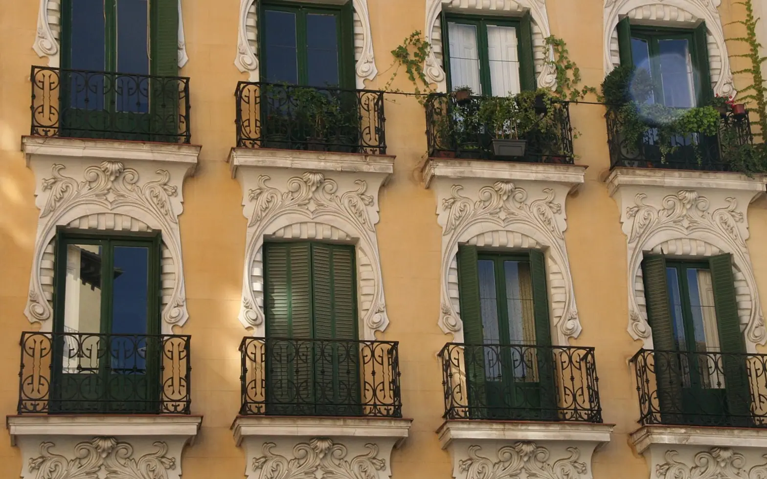 Window, balcony and facade