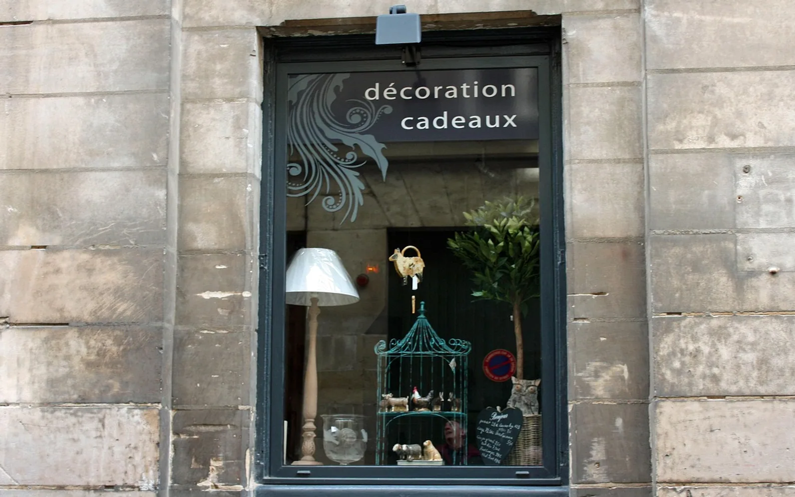 Shop, window and lamp